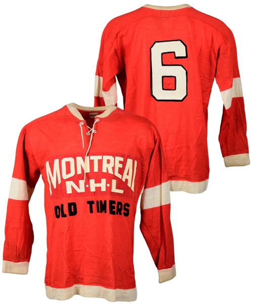 Hector "Toe" Blakes Circa 1952-53 Montreal NHL Old Timers Game-Worn Wool Jersey with LOA