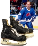 Guy Lafleurs 1989-90 Quebec Nordiques Signed Bauer Game-Used Skates - Photo-Matched!