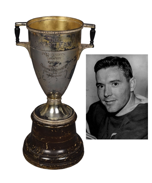 HOFer Buddy OConnor 1940-41 QSHL Montreal Royals "The Sports Fan" Popularity Trophy with LOA