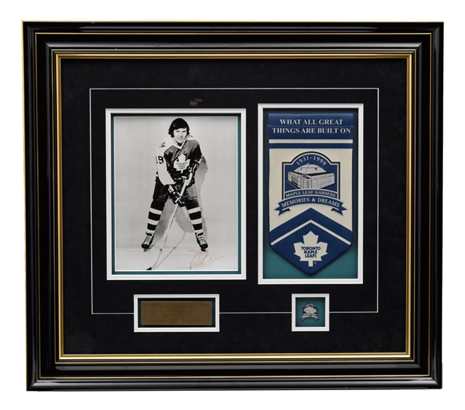 Paul Henderson Signed Toronto Maple Leafs Framed Display and Signed Stick Framed Display