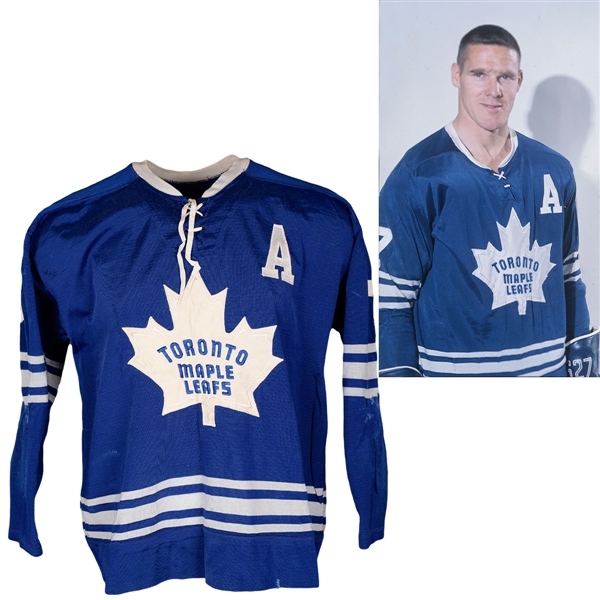 Tim Hortons 1969 Toronto Maple Leafs Game-Worn Alternate Captains Jersey - Team Repairs! - Photo-Matched!