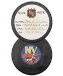 Darryl Sittlers Toronto Maple Leafs November 20th 1973 Goal Puck from the NHL Goal Puck Program - 8th Goal of Season / Career Goal #62