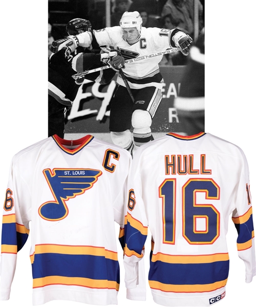 Brett Hulls 1993-94 St. Louis Blues Game-Worn Captains Jersey