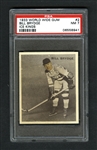 1933-34 World Wide Gum Ice Kings V357 Hockey Card #2 William "Bill" Brydge RC - Graded PSA 7