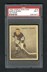 1933-34 World Wide Gum Ice Kings V357 Hockey Card #14 Marty Burke RC - Graded PSA 7