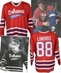 Eric Lindros 1989-90 Oshawa Generals Game-Worn OHL Rookie Season Jersey - Worn Throughout the Season, OHL Playoffs and Memorial Cup - Photo-Matched!