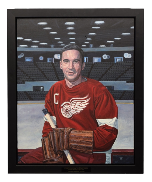 Ted Lindsays Original Oil on Canvas Painting Presented at the Unveiling of the "Ted Lindsay Award" at the HHOF (28" x 34")