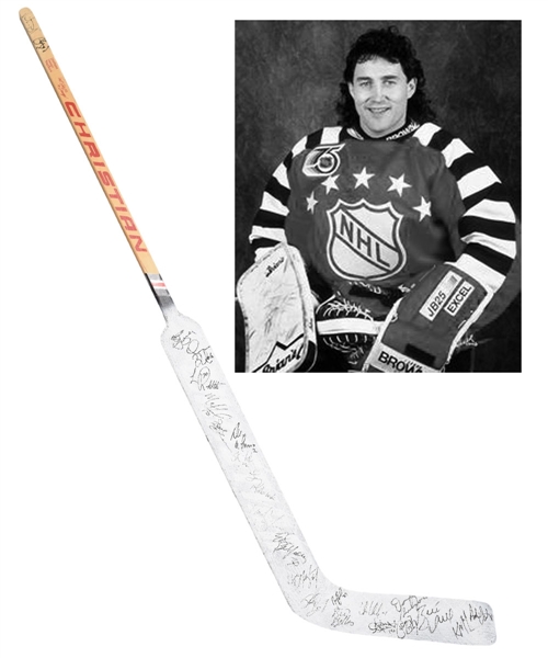 Ed Belfours 1992 NHL All-Star Game Campbell Conference Team-Signed Game-Issued Stick by 23