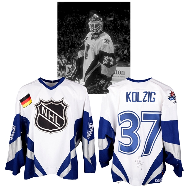 Olaf Kolzigs 1998 NHL All-Star Game World All-Stars Signed Game-Worn Jersey with NHLPA LOA