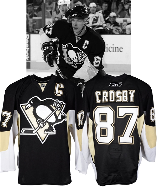 Sidney Crosbys 2008-09 Pittsburgh Penguins Game-Worn Captains Jersey with Team LOA - Photo-Matched!
