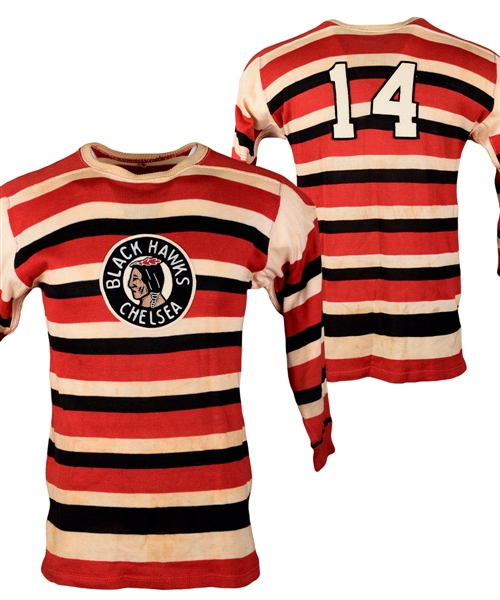 Vintage Circa 1950s Chelsea Black Hawks Game-Worn Jersey