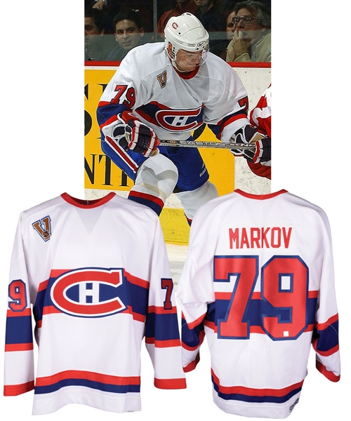 Andrei Markovs 2003-04 Montreal Canadiens "1945-46 Vintage Set" Game-Worn Jersey with Team LOA