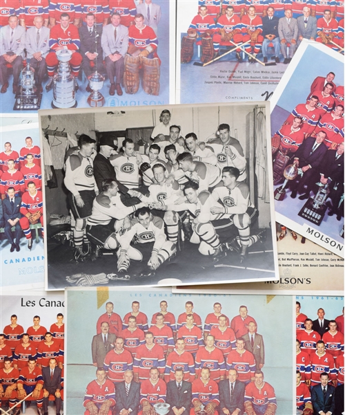 Montreal Canadiens 1942-73 Team Photo / Team Picture Collection of 17 Featuring 1942-43 Team Photo with Maurice Richard Rookie