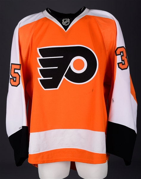 Sergei Bobrovskys 2011-12 Philadelphia Flyers Game-Worn Stanley Cup Playoffs Jersey with LOA