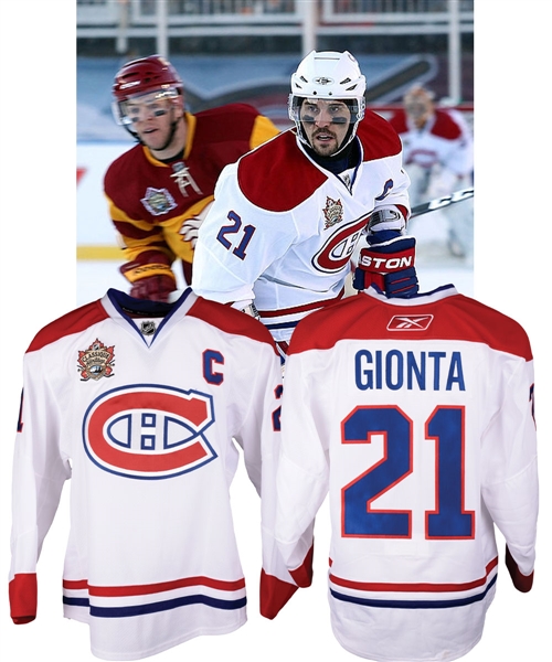 Brian Giontas 2011 NHL Heritage Classic Montreal Canadiens Game-Worn Captains Jersey with LOA - Photo-Matched!