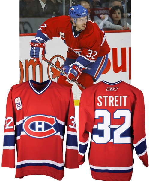 Mark Streits 2006-07 Montreal Canadiens "Ken Dryden Jersey Retirement Night" Game-Worn Jersey with Team LOA