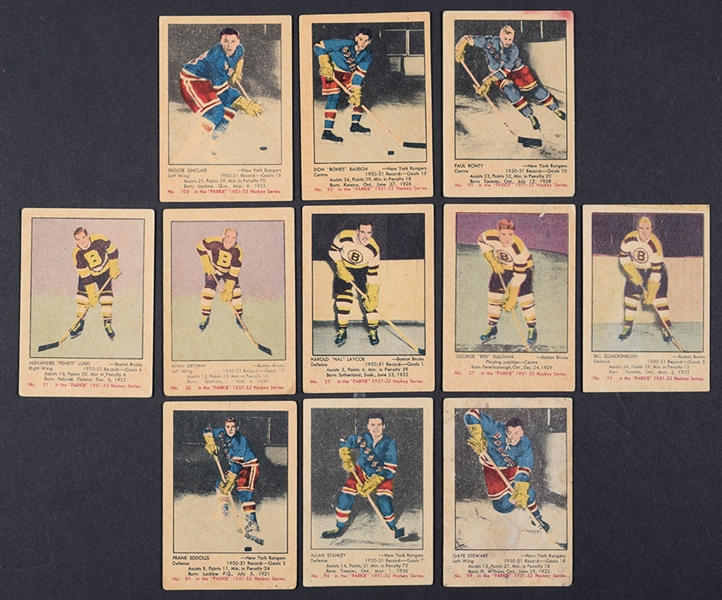 1951-52 and 1953-54 Parkhurst Hockey Card Collection of 17