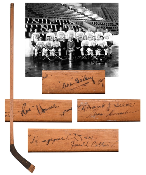 Toronto Maple Leafs 1931-32 Stanley Cup Champions Team-Signed Stick by 19 with 9 Deceased HOFers
