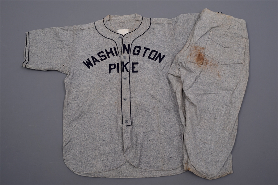 Vintage Washington Pike Complete Baseball Uniform Plus Montreal Canadiens Wool Jersey and Socks