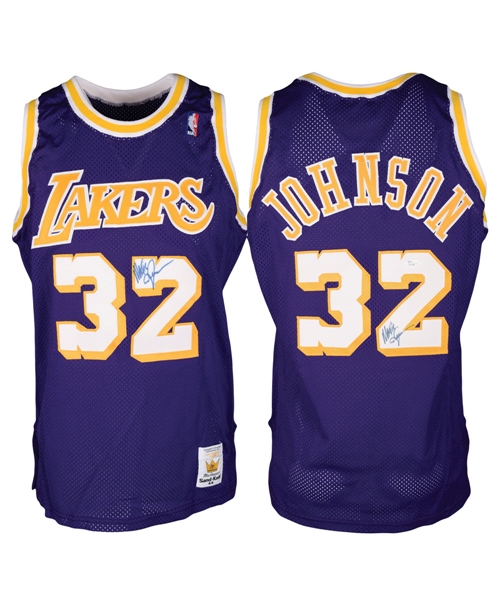 Multi-Sports Autograph Collection with Magic Johnson Signed Los Angeles Lakers Jersey  - Most JSA Authenticated