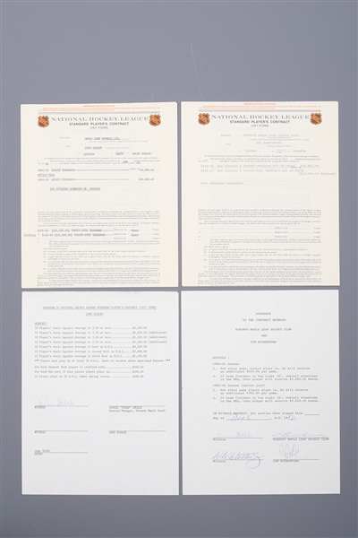 Curt Ridley and Jim Rutherford Early-1980s Toronto Maple Leafs Official NHL Contracts and Documents (4)