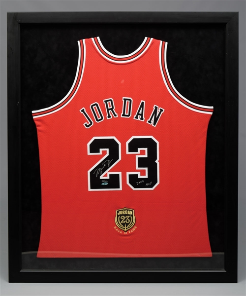 Michael Jordan Chicago Bulls Signed Limited-Edition "2009 HOF" Jersey #54/123 Framed Display with UDA COA (34 ¼” x 40 ¼”)