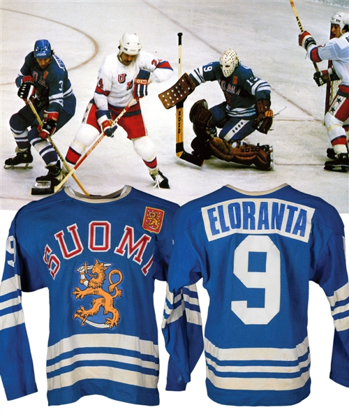 Kari Elorantas Circa 1979 World Championships Finland National Team Game-Worn Jersey with LOA