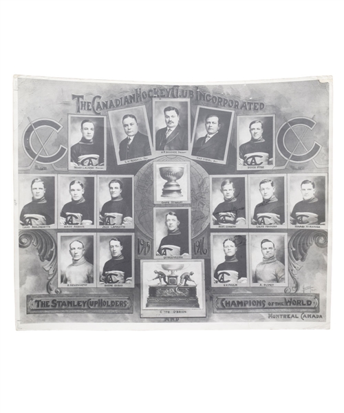 Vintage Montreal Canadiens 1915-16 Stanley Cup Champions Team Photo (11" x 14") 