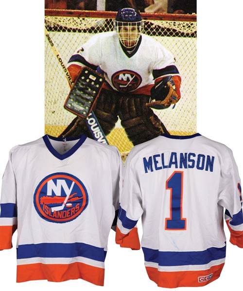 Rollie Melansons 1983-84 New York Islanders Game-Worn Stanley Cup Playoffs Jersey