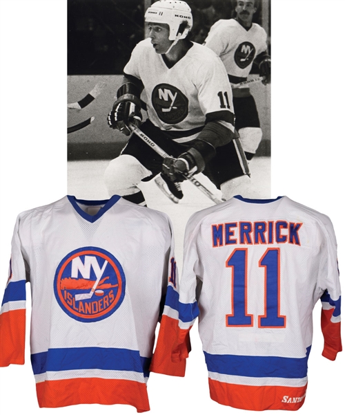 Wayne Merricks Early-1980s New York Islanders Game-Worn Jersey with LOA - Team Repairs!