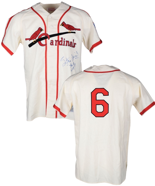Stan Musial Signed St. Louis Cardinals Mitchell & Ness Jersey