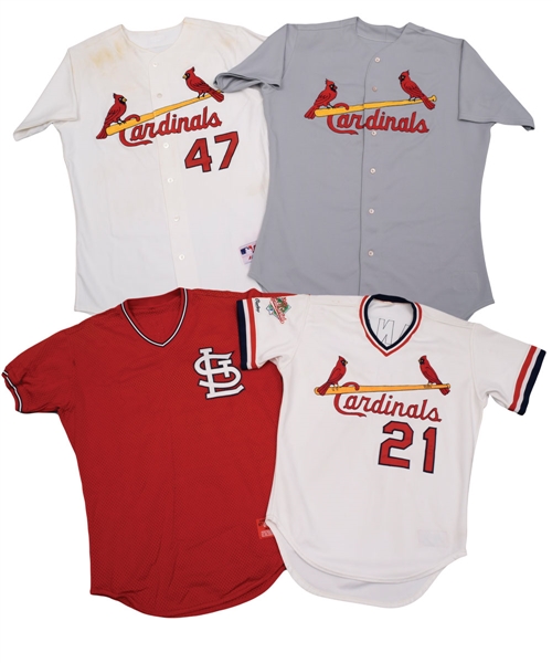 St. Louis Cardinals 1987-2003 Johnsons, Gilkeys, Acevedos and Delgados Game-Worn Jersey Collection of 4