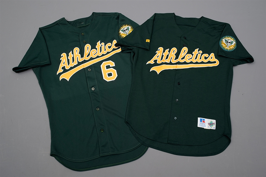 Oakland Athletics 1995-2001 Game-Worn Jersey Collection of 4 with 2001 Turn Back The Clock Complete Uniform