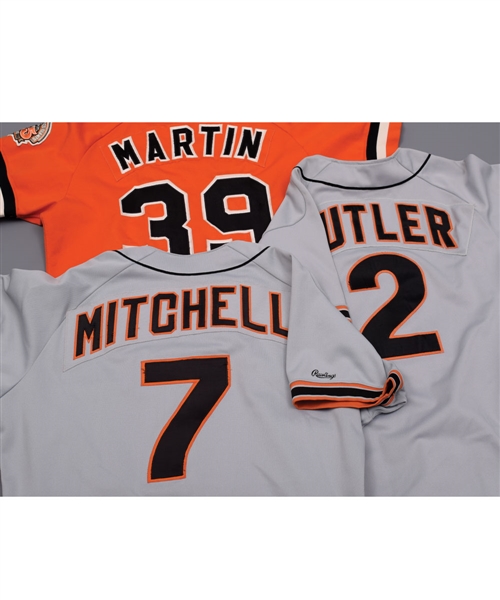 Jerry Martins 1982, Brett Butlers 1988 and Kevin Mitchells 1989 San Francisco Giants Game-Worn Jerseys