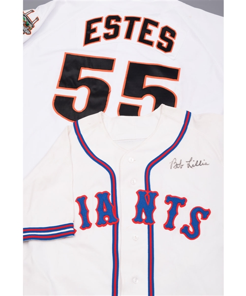 San Francisco Giants Game-Worn Collection of 8 with Lilis Turn Back The Clock Day "1942 Giants" Uniform and Estes Jersey