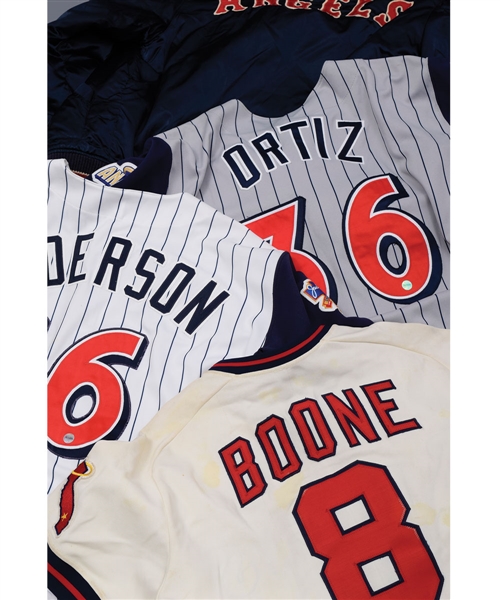 California / Anaheim Angels Game-Worn Collection of 12 with Boones Mid-1980s, Andersons 1997 and Ortizs 1999 Game-Worn Jerseys