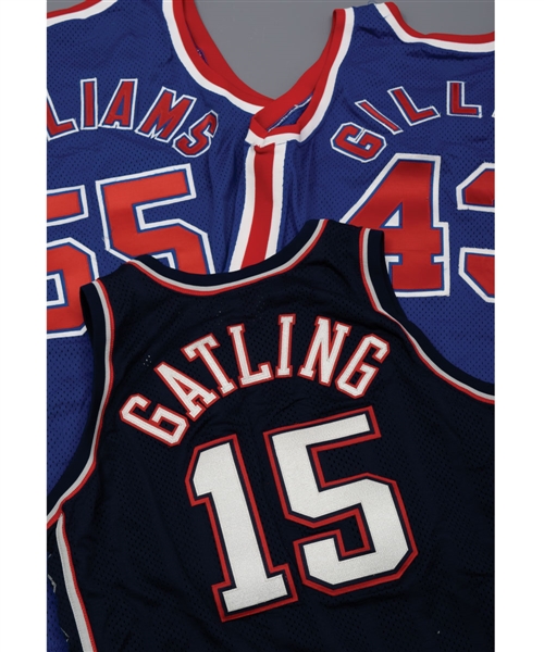 New Jersey/Brooklyn Nets Game-Worn Collection of 8 with Gatlings, Gilliams and Williams Game-Worn Jerseys