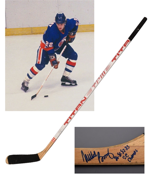Mike Bossys 1980-81 New York Islanders Signed Titan Game-Used Stick