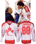 Eric Lindros 1992 Albertville Winter Olympics Team Canada Game-Worn Jersey - Photo-Matched!