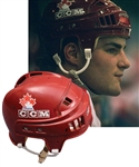 Eric Lindros 1992 Albertville Winter Olympics Team Canada Game-Worn Helmet - Photo-Matched!