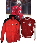 Eric Lindros 1998 Winter Olympics Collection of 5 with Roots Team Canada Jacket and Team Canada Coat