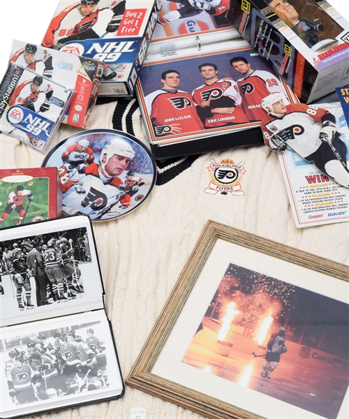 Eric Lindros Massive Philadelphia Flyers Memorabilia Collection with Plates, Bobble Heads, Publications and Much More!