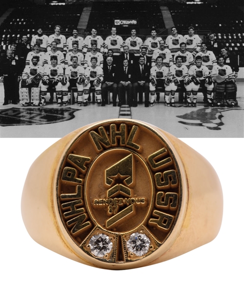 Scarce Rendez-Vous 87 NHL All-Stars Vs USSR 10K Gold and Diamond Ring