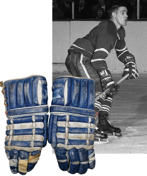 Tim Horton Late-1950s Toronto Maple Leafs Cooper Weeks Game-Used Gloves Obtained From Family