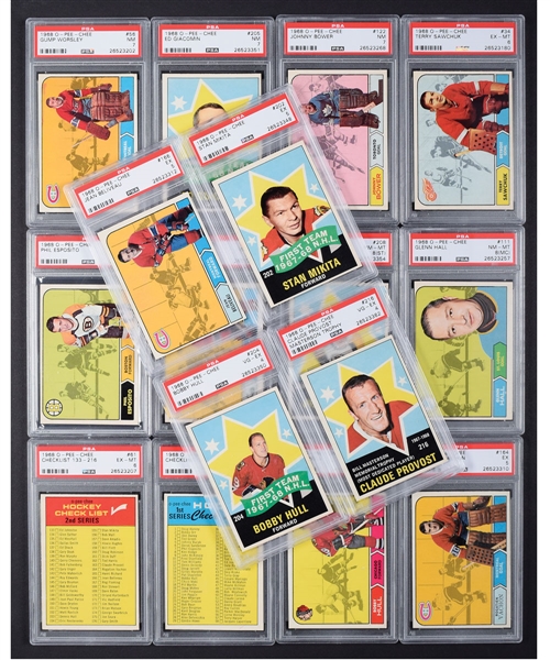 1968-69 O-Pee-Chee Hockey Complete 216-Card Set - Most Cards PSA-Graded