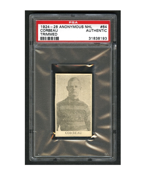 1925-27 Anonymous Hockey Card #64 Bert Corbeau - Graded PSA Authentic