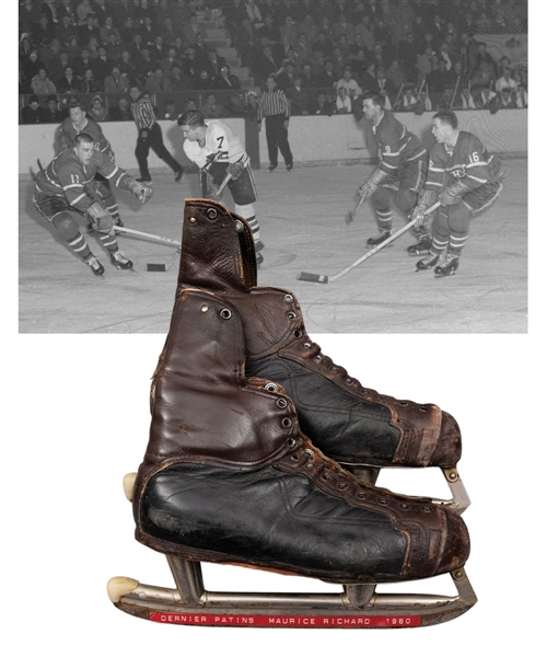 Maurice "Rocket" Richards Late-1950s/Early-1960s CCM Game-Used Skates with Family LOA