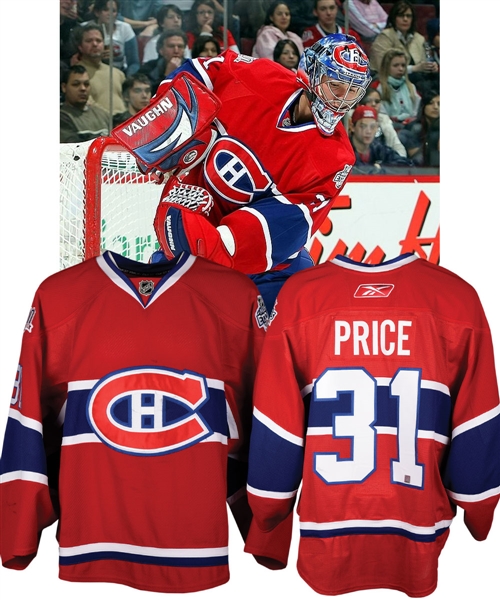 Carey Prices 2008-09 Montreal Canadiens Game-Worn Jersey with Team LOA - 100 Seasons and All-Star Game Patches! - Photo-Matched!