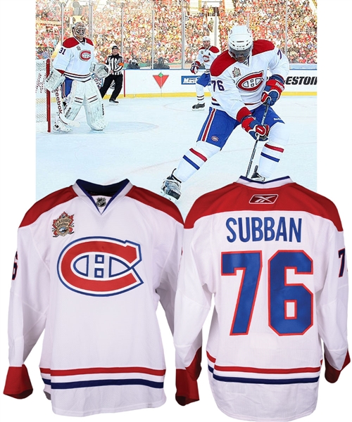 PK Subbans 2011 NHL Heritage Classic Montreal Canadiens Second Period Game-Worn Jersey with LOA