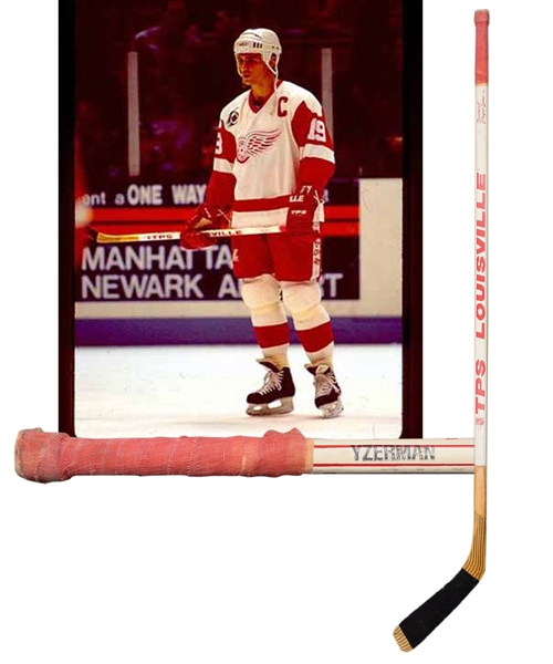 Steve Yzermans Early-1990s Detroit Red Wings Game-Used Louisville Stick